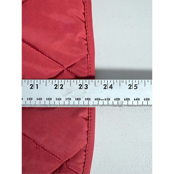 Zara Quilted Vest Womens S Red Faux Fur Removable Hood Puffer Winter Gorpcore - Picture 10 of 10